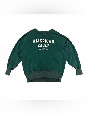 American Eagle Dark Green Sweatshirt - Size Medium